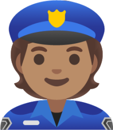 police officer: medium skin tone emoji