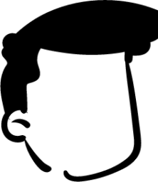 Pomp hair head illustration