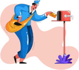 postman delivery message email man illustration