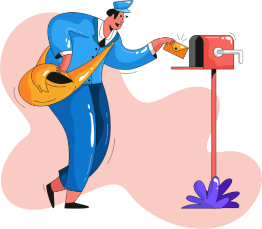 postman delivery message email man illustration