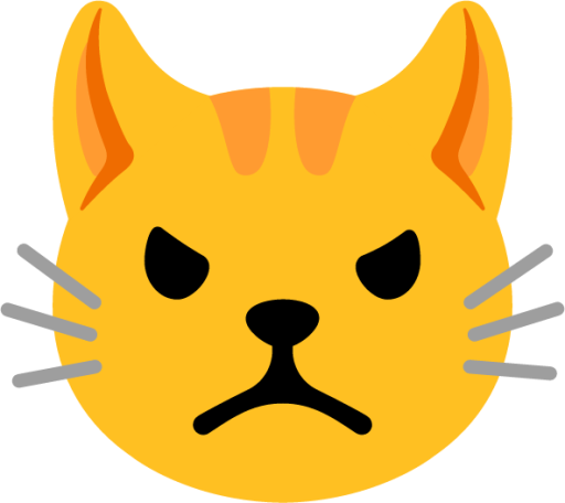 Angry Kitten Cat Face Emoticon - Emoji - Pin