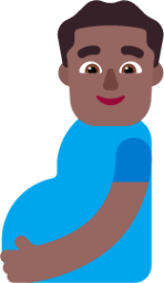 pregnant man medium dark emoji