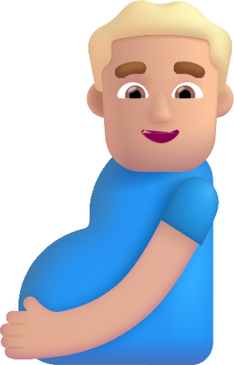 pregnant man medium light emoji
