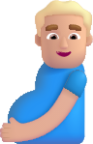 pregnant man medium light emoji