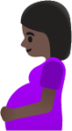 pregnant woman: dark skin tone emoji