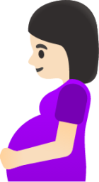 pregnant woman: light skin tone emoji