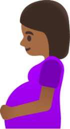pregnant woman: medium-dark skin tone emoji