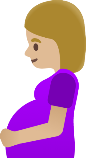 pregnant woman: medium-light skin tone emoji