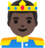 prince: dark skin tone emoji