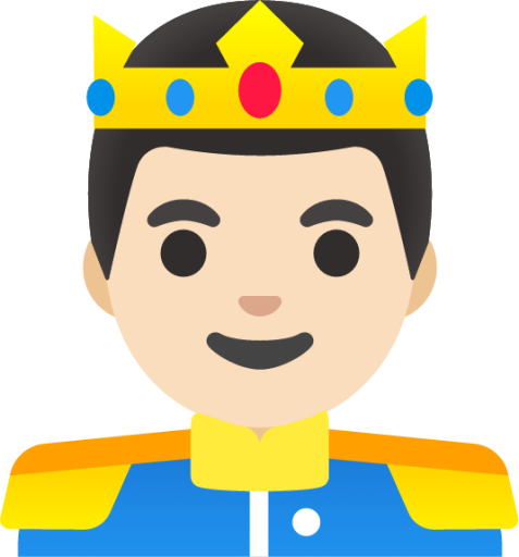 prince: light skin tone emoji