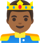 prince: medium-dark skin tone emoji