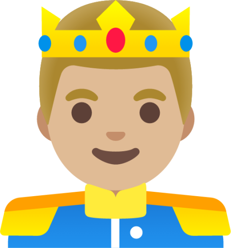 prince: medium-light skin tone emoji