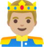 prince: medium-light skin tone emoji