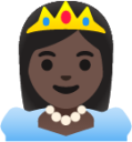 princess: dark skin tone emoji