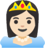princess: light skin tone emoji