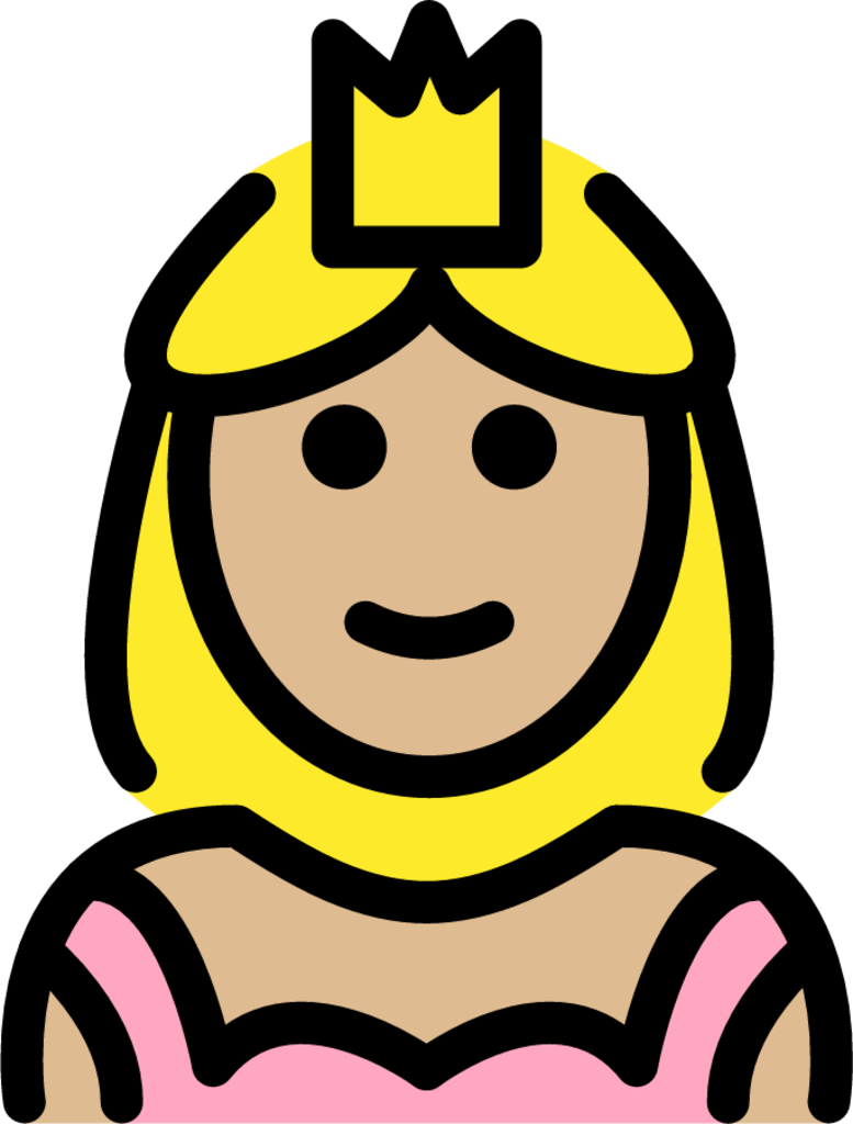 princess: medium-light skin tone emoji