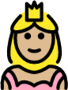 princess: medium-light skin tone emoji