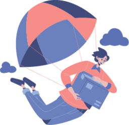 Product Release parachute sky diving sky adventure illustration