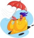 protection umbrella weather woman safety illustration