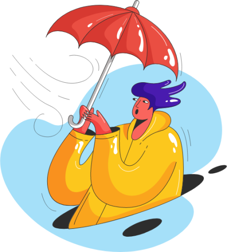 protection umbrella weather woman safety illustration