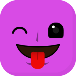 purple tongue out emoji