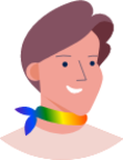 rainbow collar scarf smile illustration