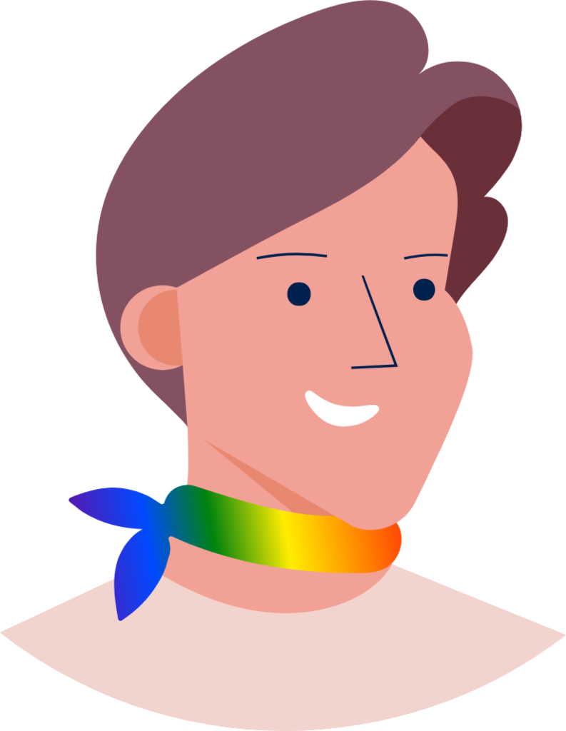 rainbow collar scarf smile illustration