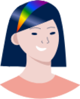 rainbow head accessory smiling illustration