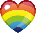 rainbow heart (curved) - emoji