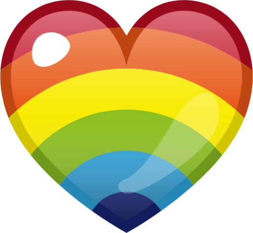 rainbow heart (curved) - emoji