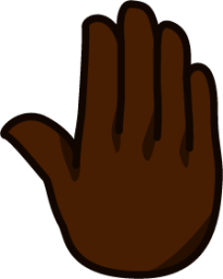 raised back of hand (black) emoji
