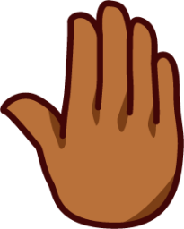 raised back of hand (brown) emoji