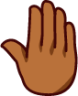 raised back of hand (brown) emoji