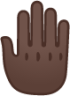 raised back of hand: dark skin tone emoji