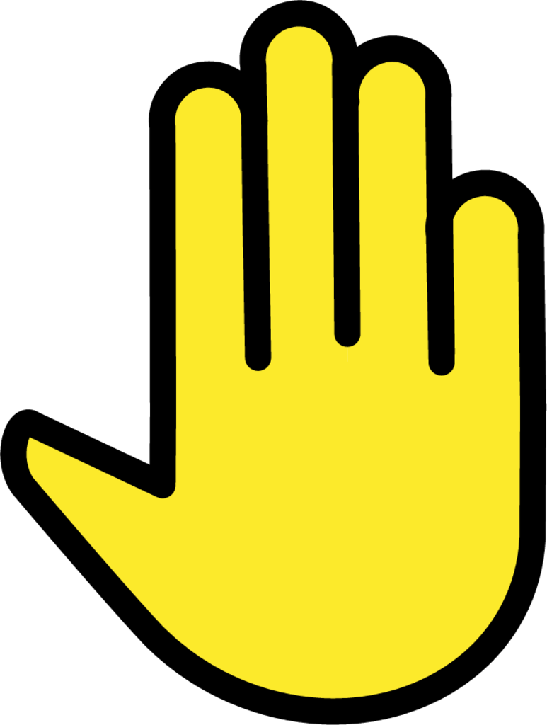 raised back of hand emoji