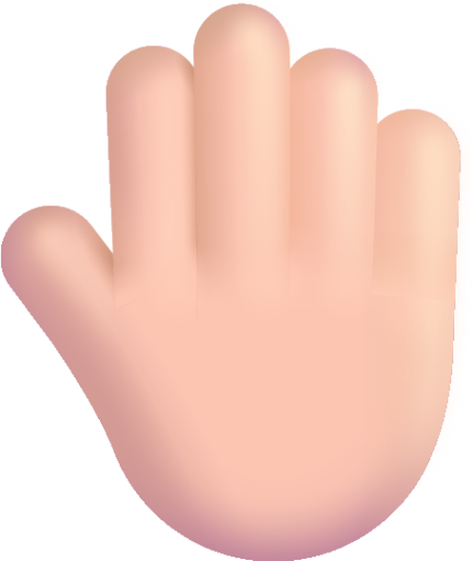 raised back of hand light emoji