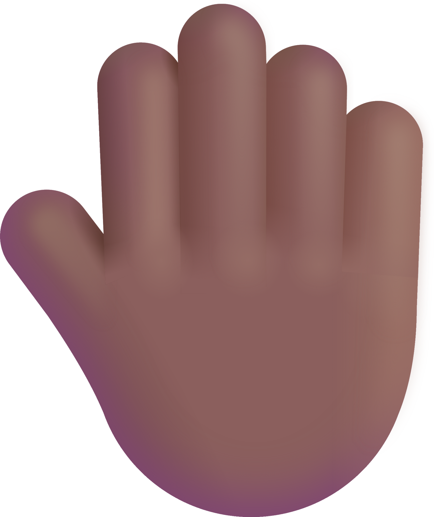 raised back of hand medium dark emoji