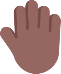 raised back of hand medium dark emoji