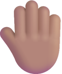 raised back of hand medium emoji