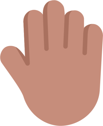 raised back of hand medium emoji