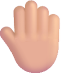raised back of hand medium light emoji