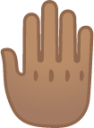 raised back of hand: medium skin tone emoji
