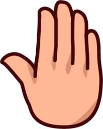 raised back of hand (plain) emoji