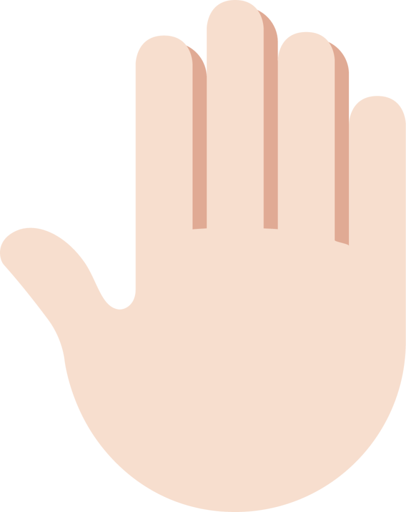 raised back of hand tone 1 emoji