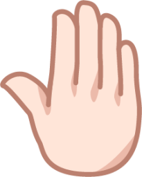 raised back of hand (white) emoji