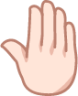 raised back of hand (white) emoji