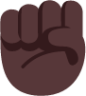 raised fist dark emoji