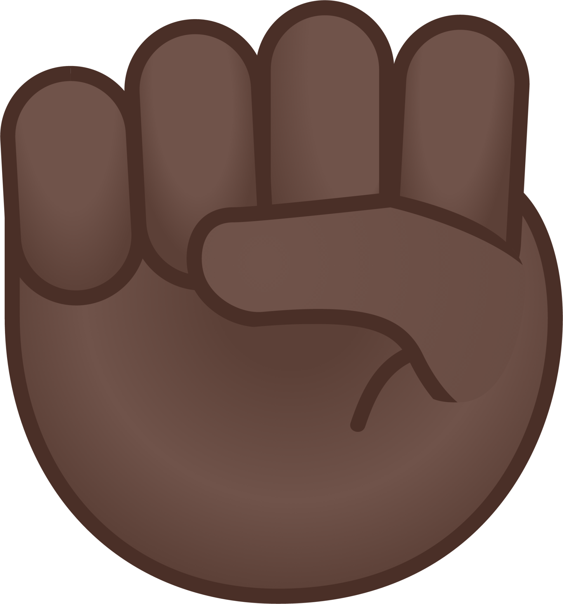 raised fist: dark skin tone emoji