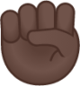 raised fist: dark skin tone emoji