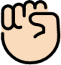 raised fist: light skin tone emoji